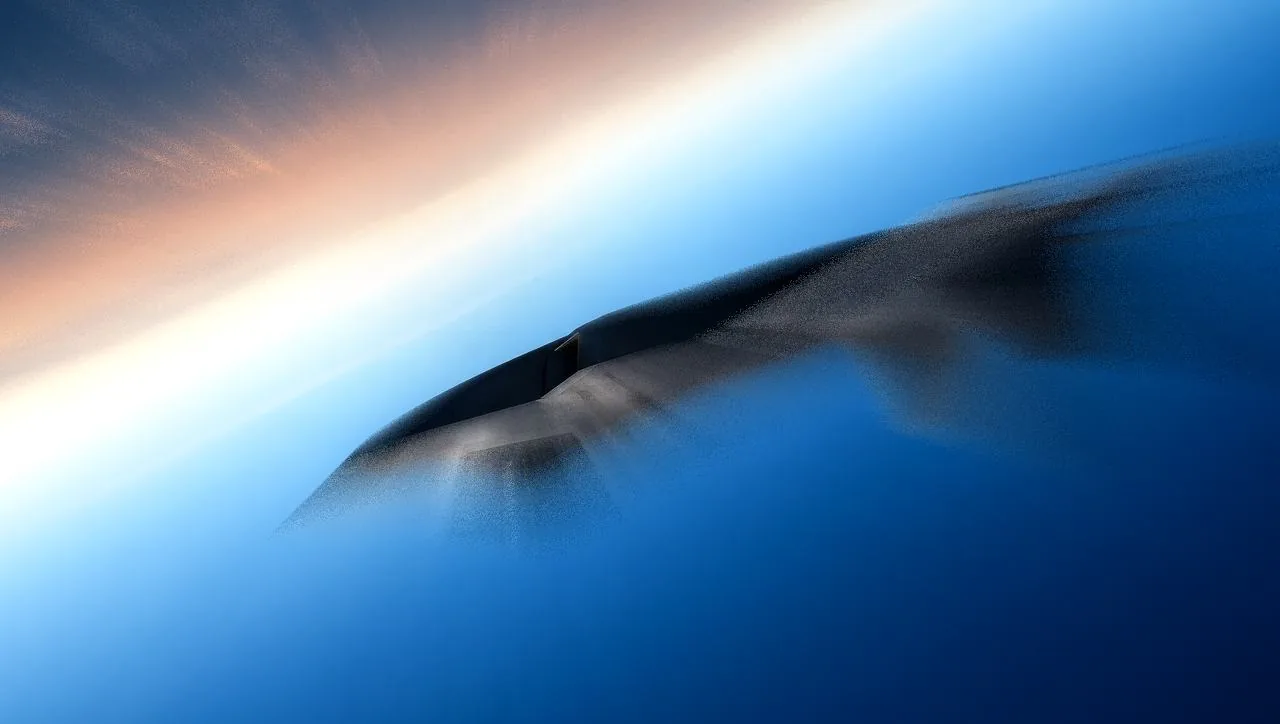 Jet streaking through blue sky